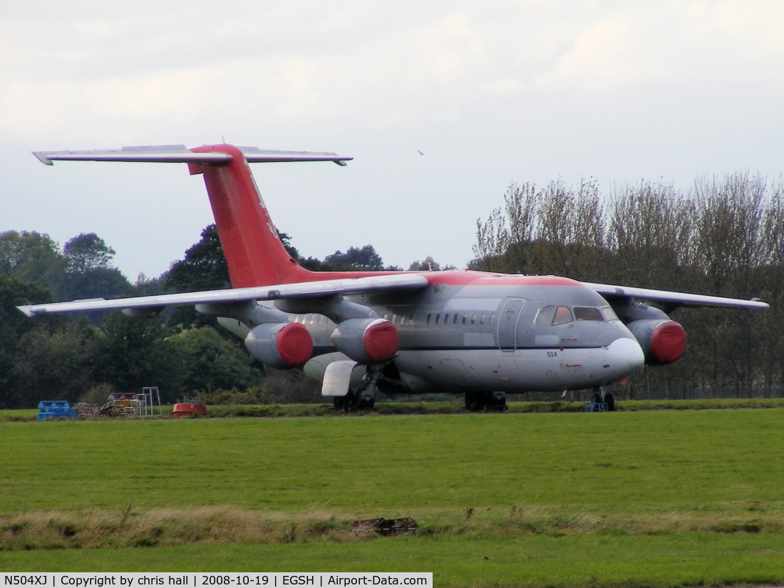 N504XJ, 1997 British Aerospace Avro 146-RJ85A C/N E2311, Stored at Norwich Airport