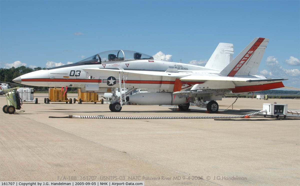 161707, McDonnell Douglas F/A-18B-8-MC Hornet C/N 0053/B014, Test Pilot School ramp