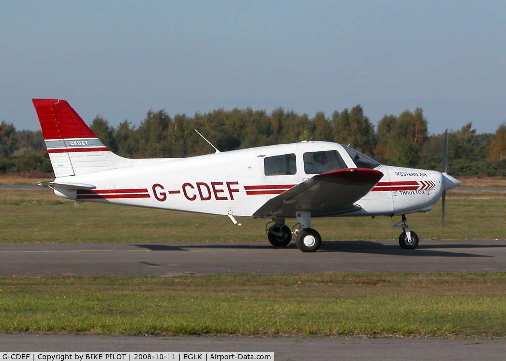 G-CDEF, 1994 Piper PA-28-161 C/N 2841341, WESTERN AIR THRUXTON TITLES