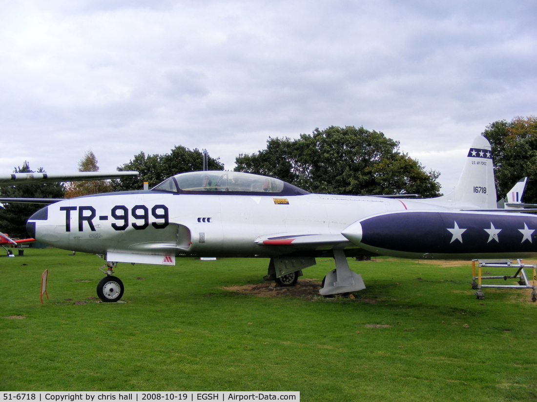 51-6718, 1951 Lockheed T-33A Shooting Star C/N 580-6050, Supplied to the French Air Force in the 1950’s and served with 314 Groupement Ecole before being returned to the USAF almost thirty years later. It was planned to be delivered to Turkey in 1986 but refused to start, and was offered to the CNAM