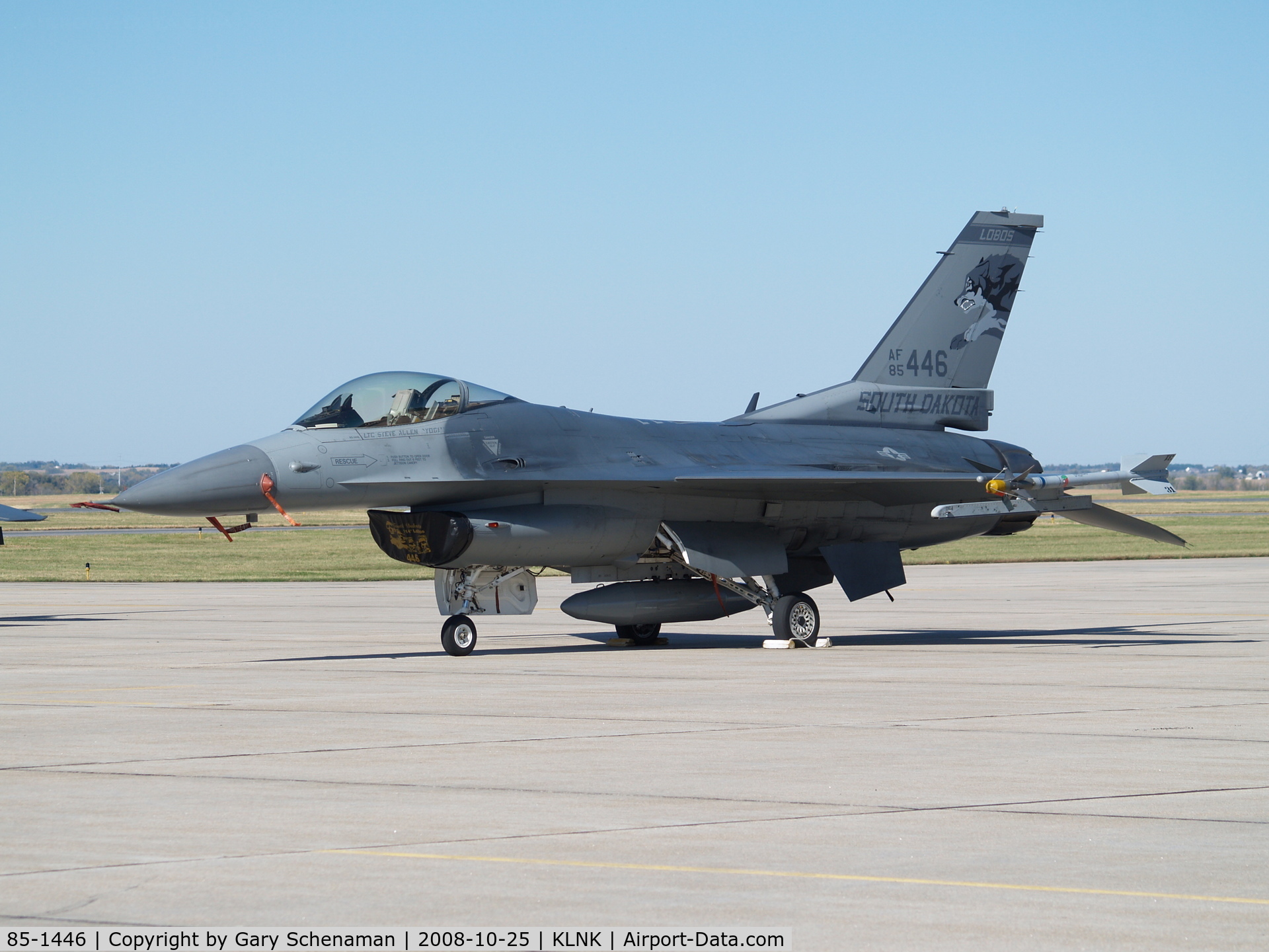 85-1446, 1985 General Dynamics F-16C Fighting Falcon C/N 5C-226, F-16 FIGHTING FALCON FROM SOUTH DAKOTA