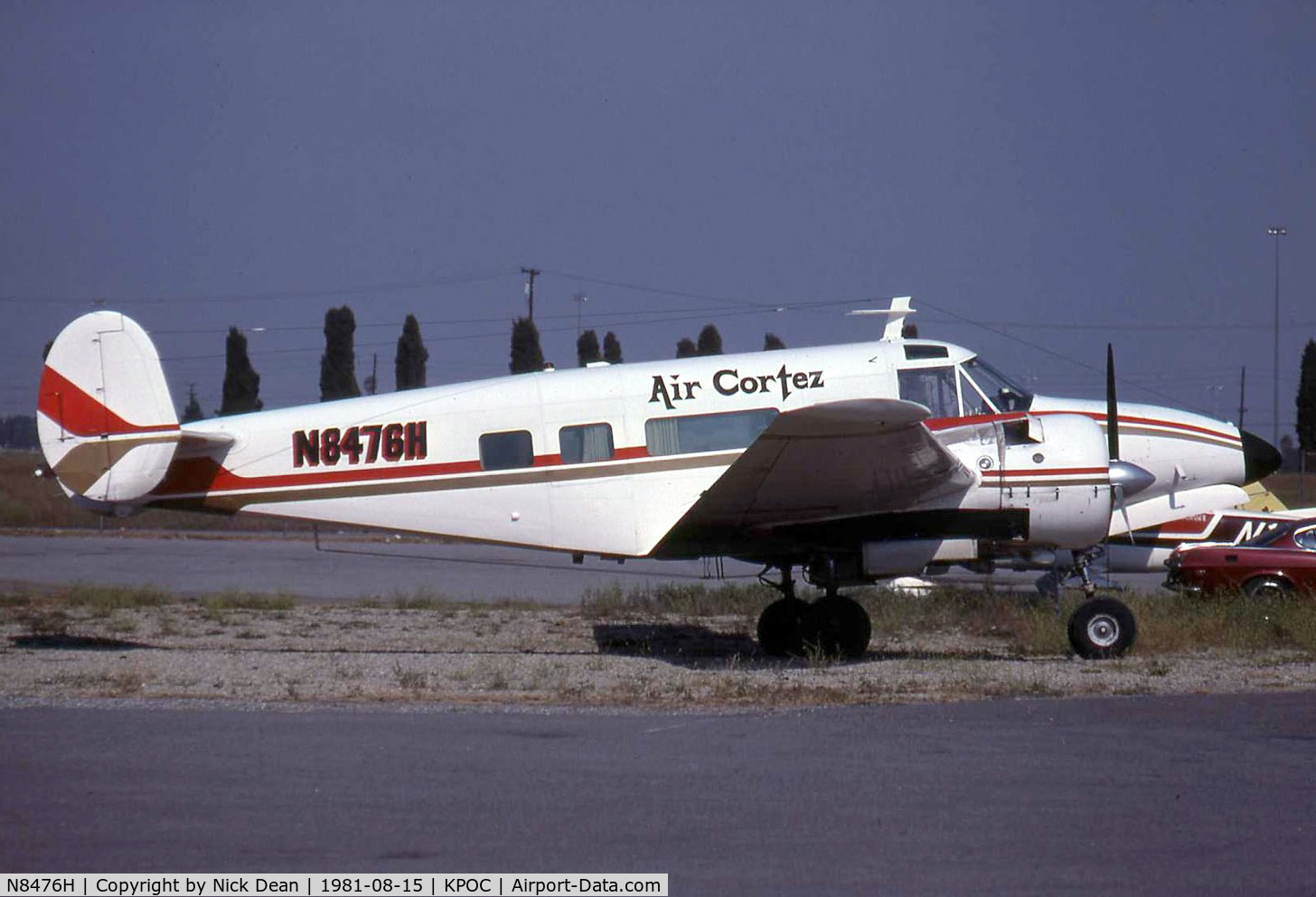 N8476H, 1967 Beech H-18 Tri-Gear C/N BA-749, Scanned from a slide