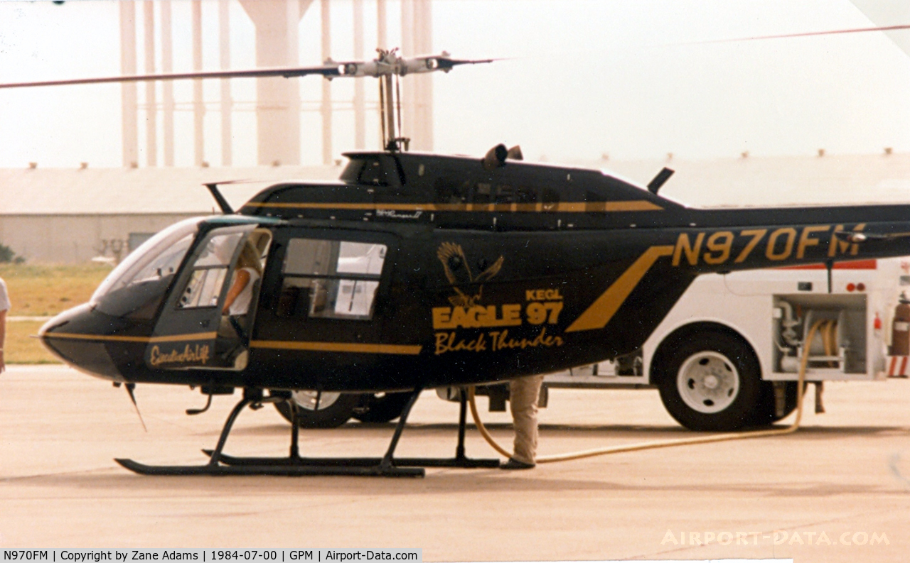 N970FM, Bell 206B C/N 1839, 97.1 KEGL DFW Radio helicopter at Grand Prairie Municipal