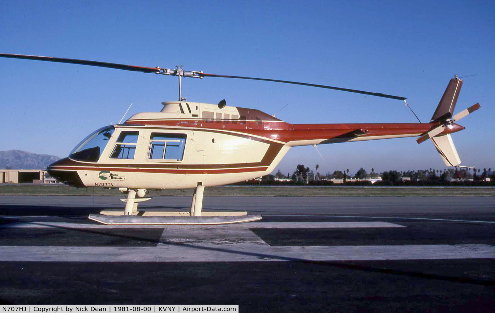 N707HJ, 1980 Bell 206B-III C/N 3173, Posted using the current ID of this frame I shot it as N707TV in 1981 which is the slide scan that I have posted