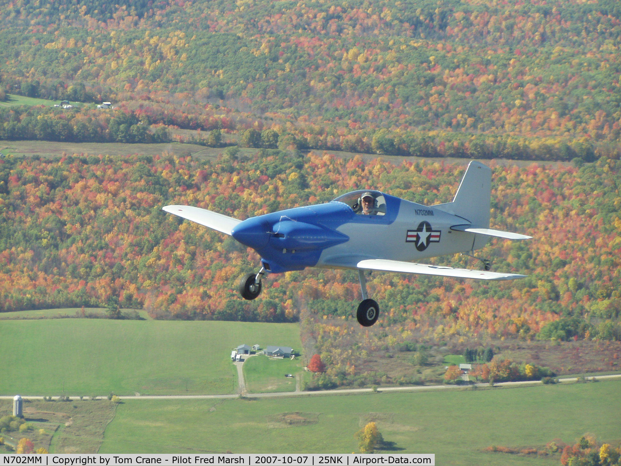 N702MM, 2007 Mustang Aeronautics Midget Mustang MM-1 C/N M-I-2178, Flying near NY's Finger Lakes near Watkins Glen