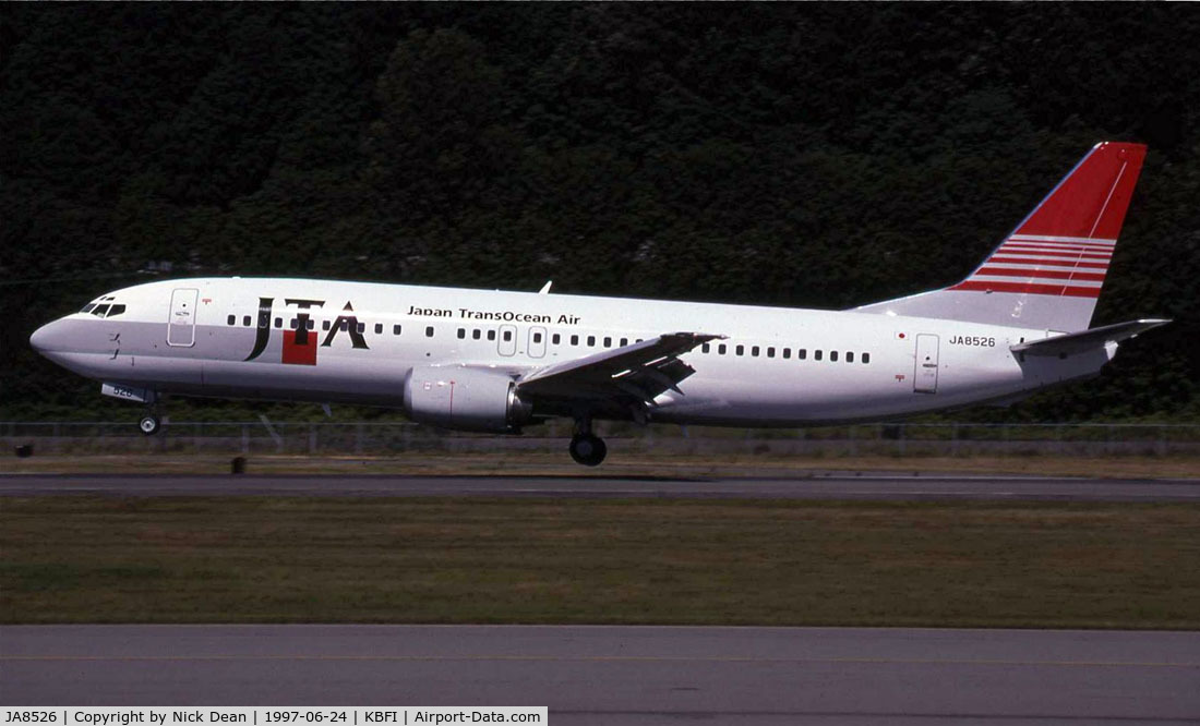 JA8526, 1997 Boeing 737-4Q3 C/N 26606, Scanned from a slide