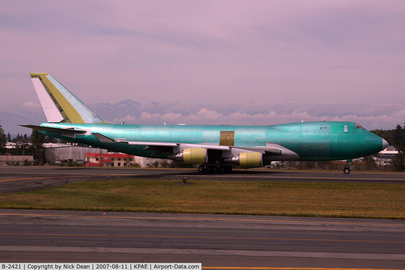 B-2421, 2007 Boeing 747-4EVF/ER/SCD C/N 35169, Heading of to KPDX to the paint shop