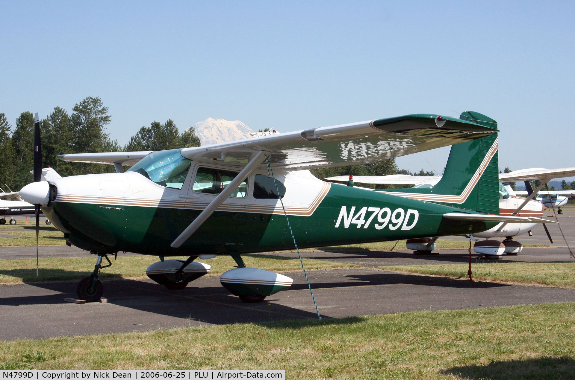 N4799D, 1958 Cessna 182A Skylane C/N 34899, Mt. Rainier 14,410' poking up behind this frame