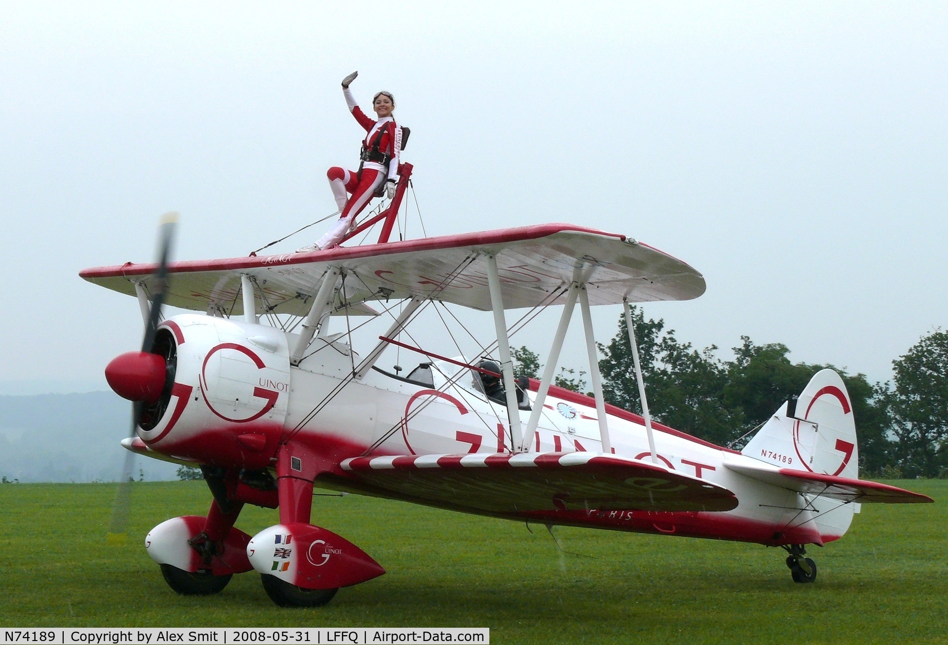 N74189, 1941 Boeing PT-17/R985 Kaydet (A75N1) C/N 75-717, Boeing/Stearman PT-17 Kaydet N74189 Team Guinot