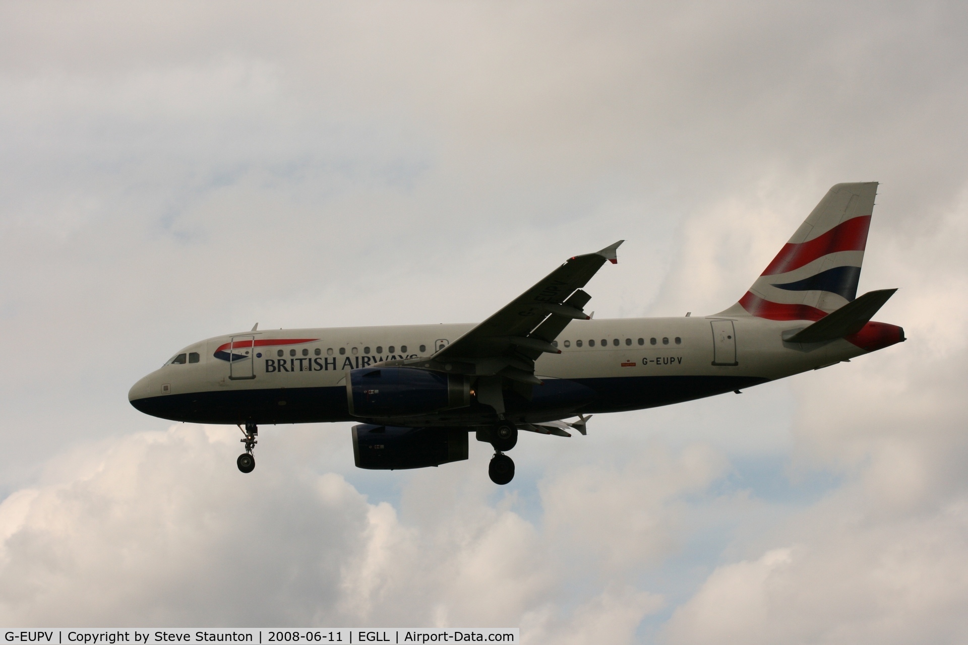 G-EUPV, 2001 Airbus A319-131 C/N 1423, Taken at London Heathrow 11th June 2008