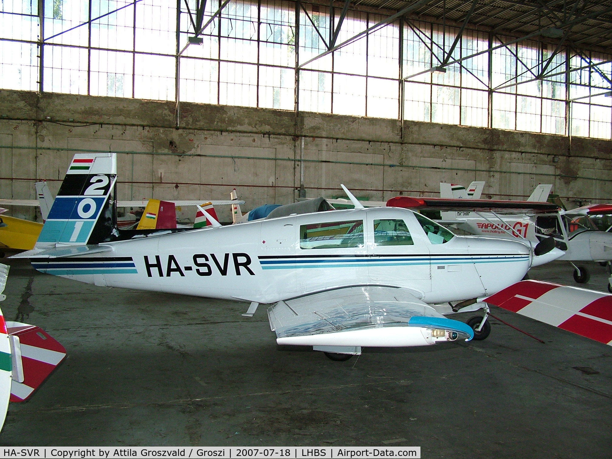 HA-SVR, 1981 Mooney M20J 201 C/N 24-1082, Budaörs-Airport / Hungary-LHBS hangar. Ex SE-KFN