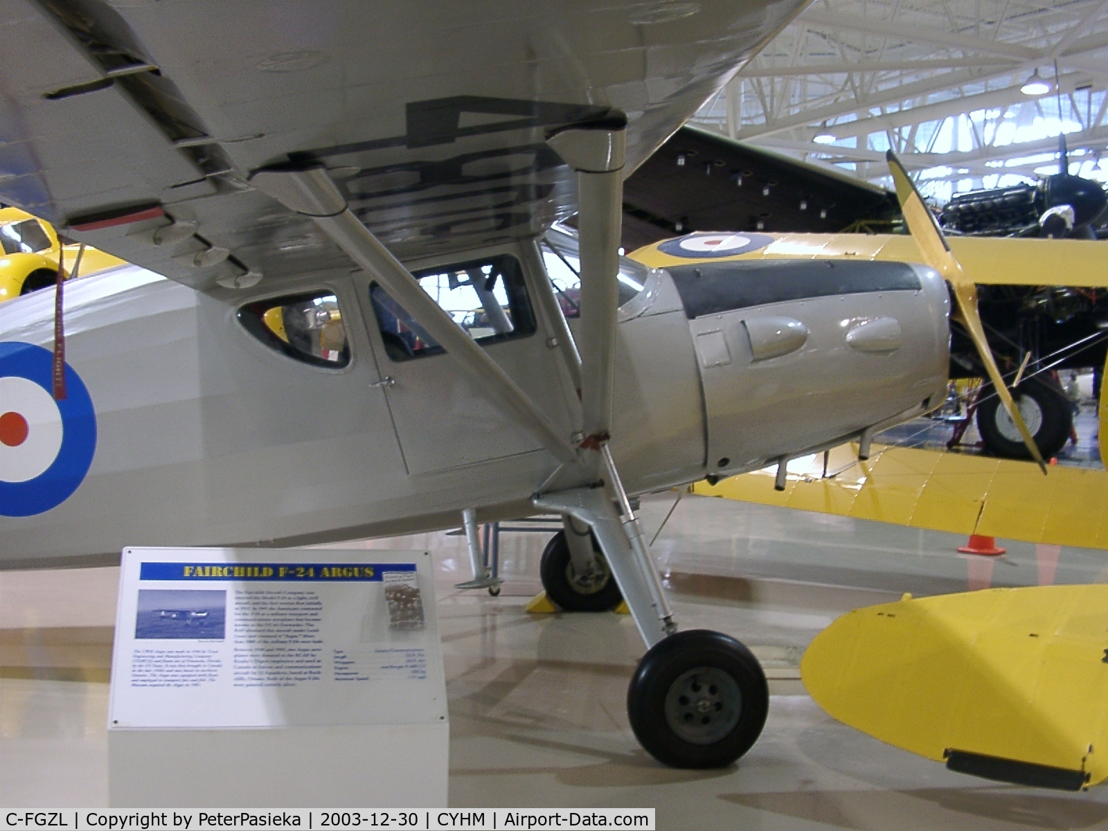 C-FGZL, 1946 Fairchild 24R-46 C/N R46-250, Canadian Warplane Heritage Museum is located at the Hamilton Airport, Ontario Canada