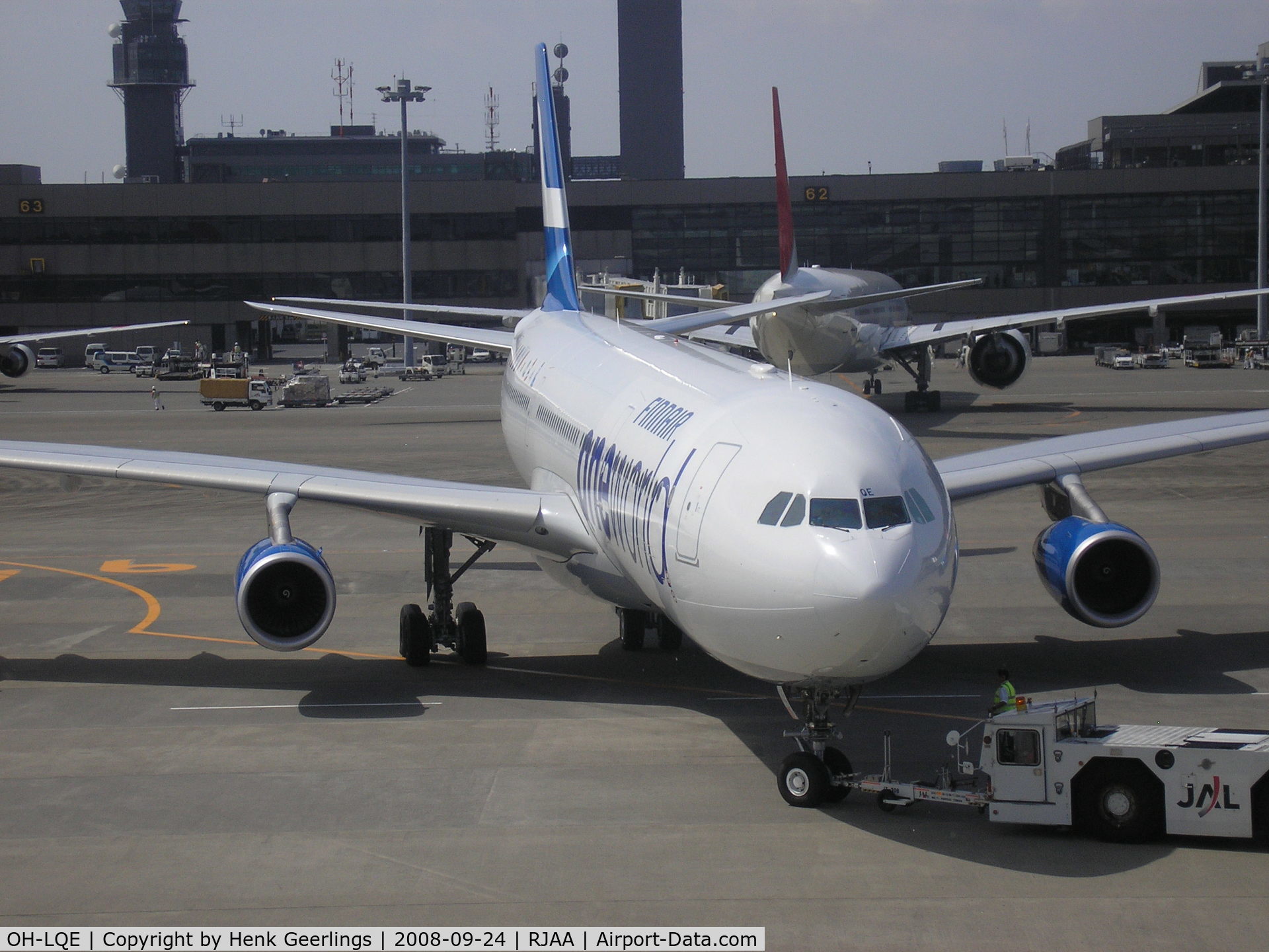 OH-LQE, 2008 Airbus A340-313E C/N 938, Departure AY to Helsinki; TYO - Narita Airport