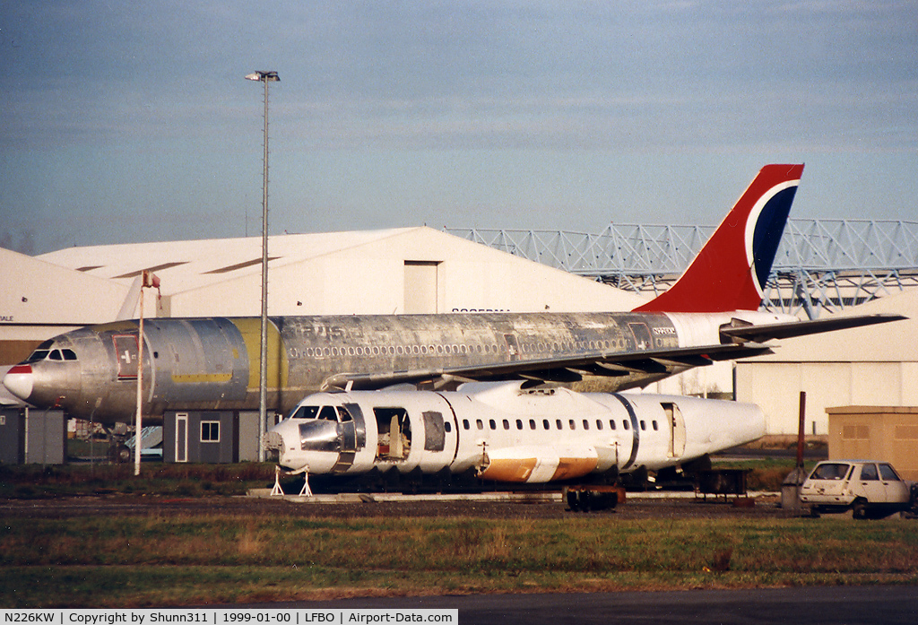 N226KW, 1979 Airbus A300B4-203(F) C/N 95, Parked at the SOGERMA Center after his demise and retrofitted into Cargo aircraft... In first plan, it was, maybe, the first prototype of the ATR42 damaged on t/o in 1988