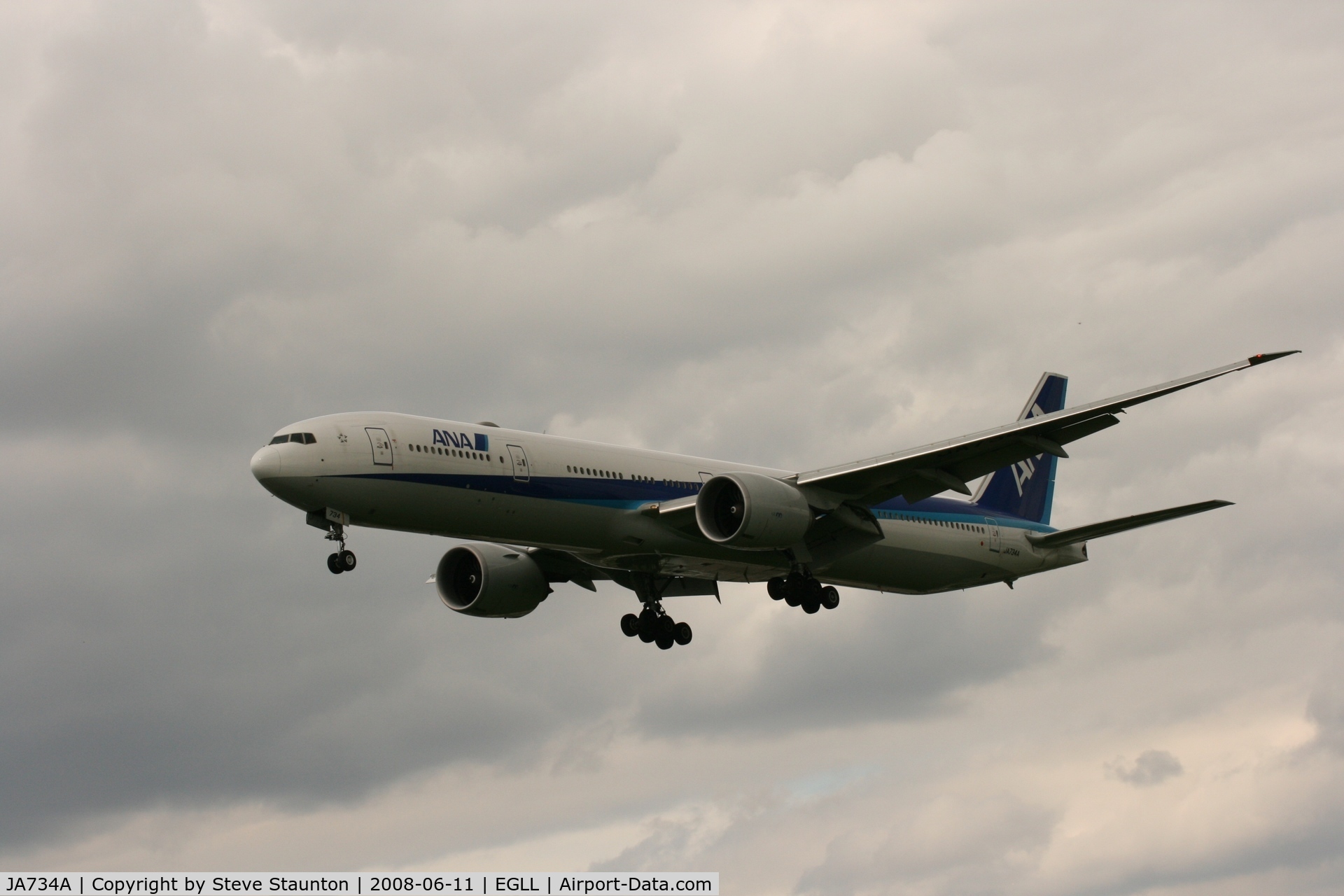 JA734A, 2006 Boeing 777-381/ER C/N 32649, Taken at London Heathrow 11th June 2008