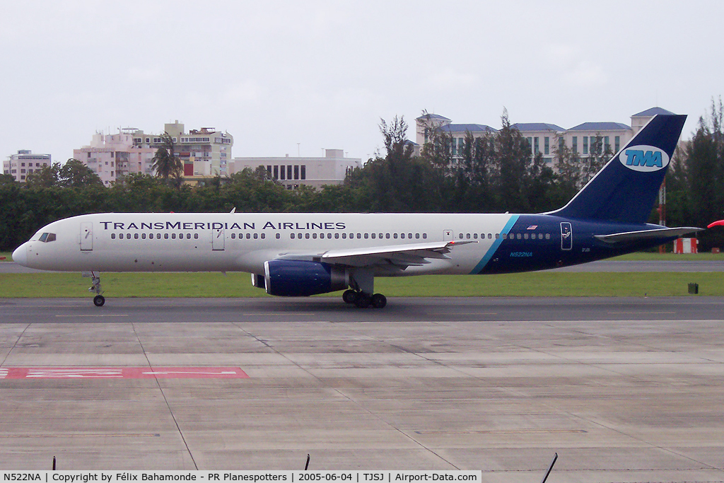 N522NA, 1991 Boeing 757-236 C/N 25133, Taxing to rnw 8 at SJU.