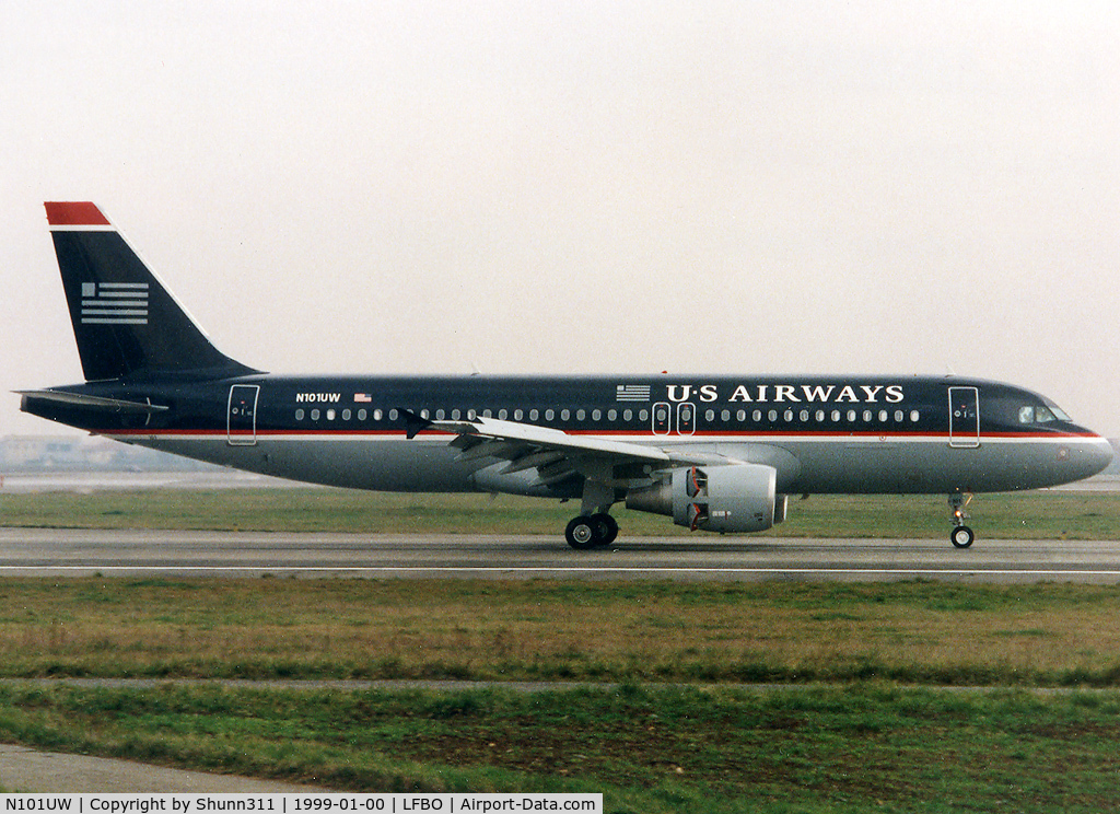 N101UW, 1998 Airbus A320-214 C/N 936, Arriving from Airbus photo flight test...