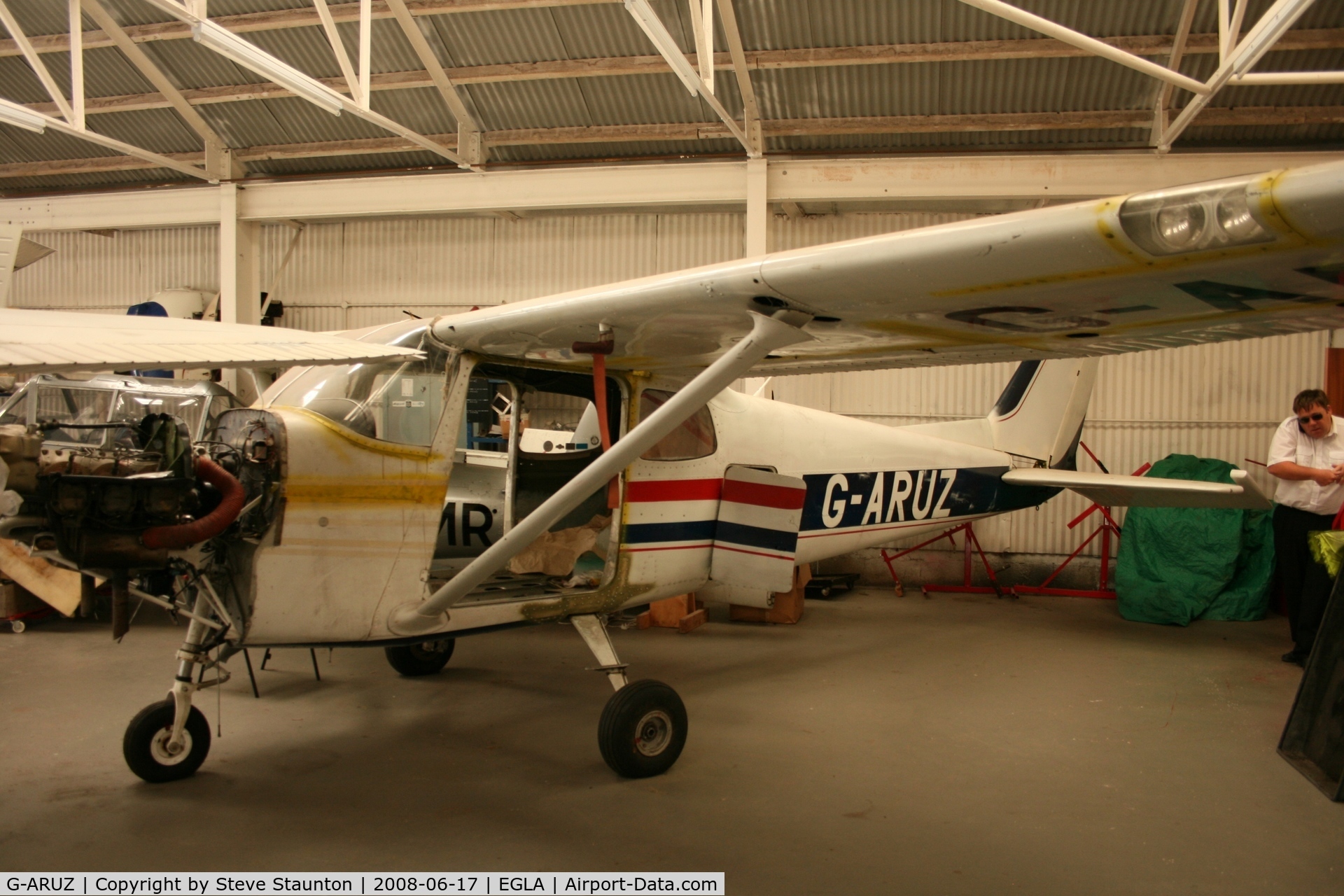 G-ARUZ, 1961 Cessna 175C Skylark C/N 17557080, Taken at Bodmin Airfield, June 2008.