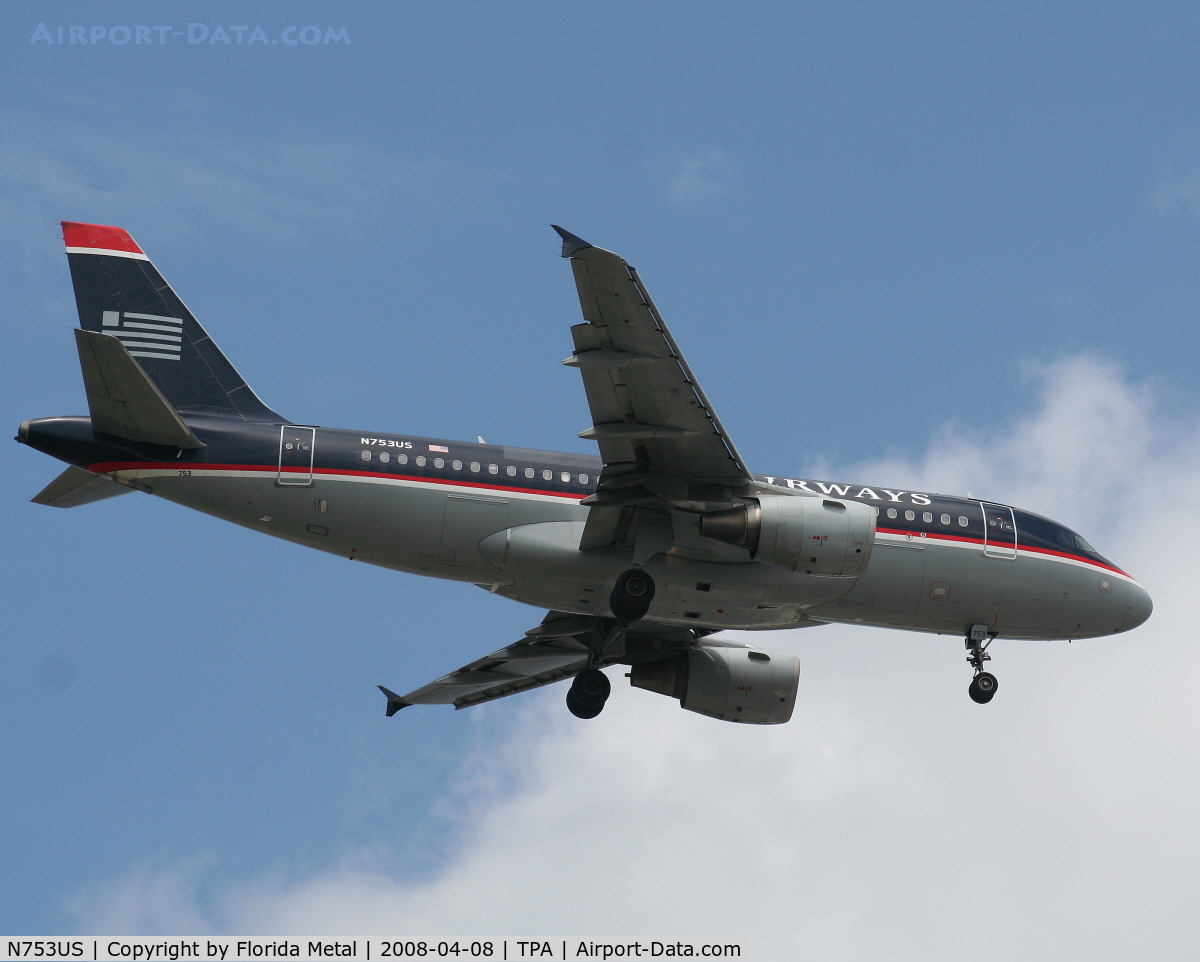 N753US, 2000 Airbus A319-112 C/N 1326, US Airways A319