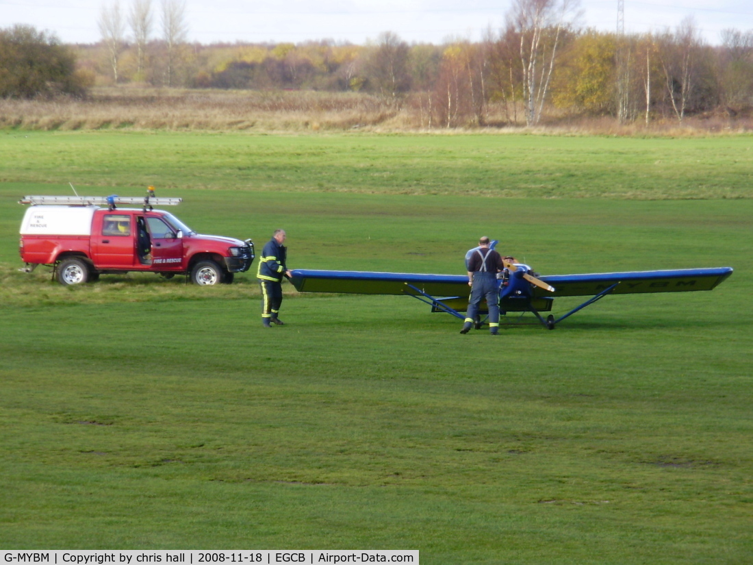 G-MYBM, 1992 Team Mini-Max 91 C/N PFA 186-12212, just after making an emergency landing