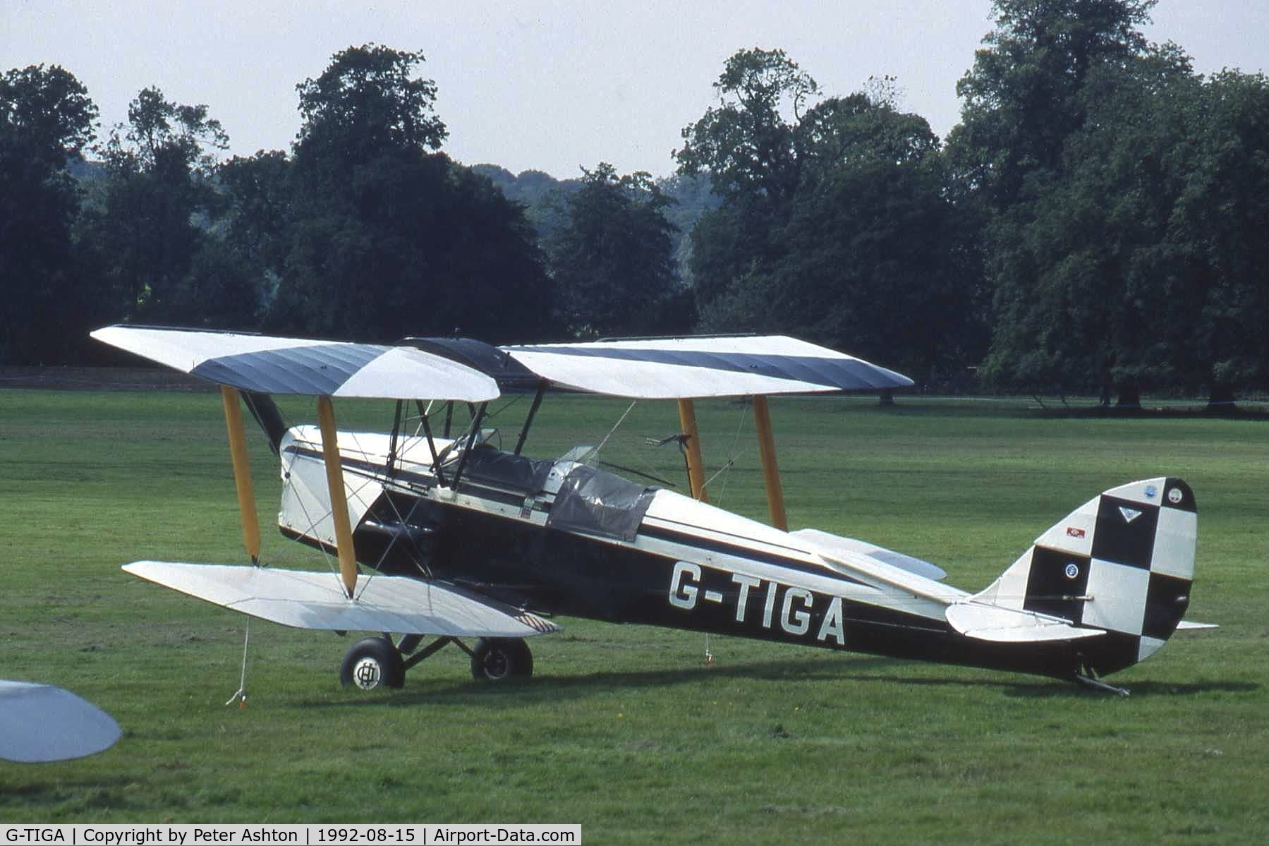G-TIGA, 1955 De Havilland DH-82A Tiger Moth II C/N 83547, Moth Rally 1992, Woburn Abbey, Bedfordshire, England