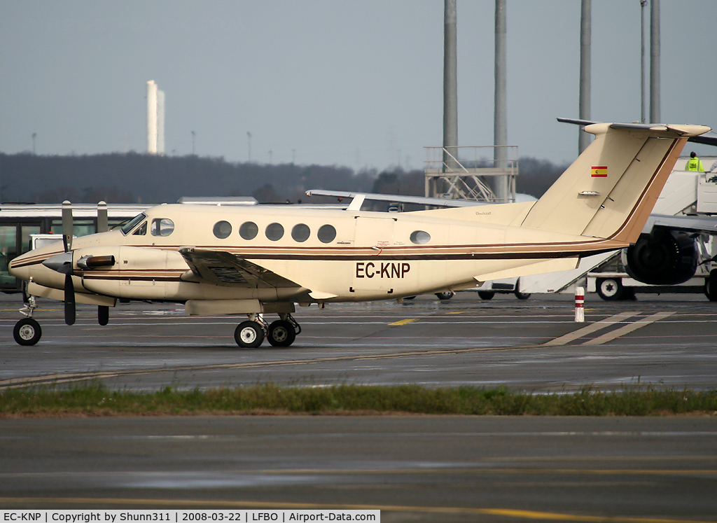 EC-KNP, 1979 Beech 200 C/N BB-561, Parked at the General Aviation area...