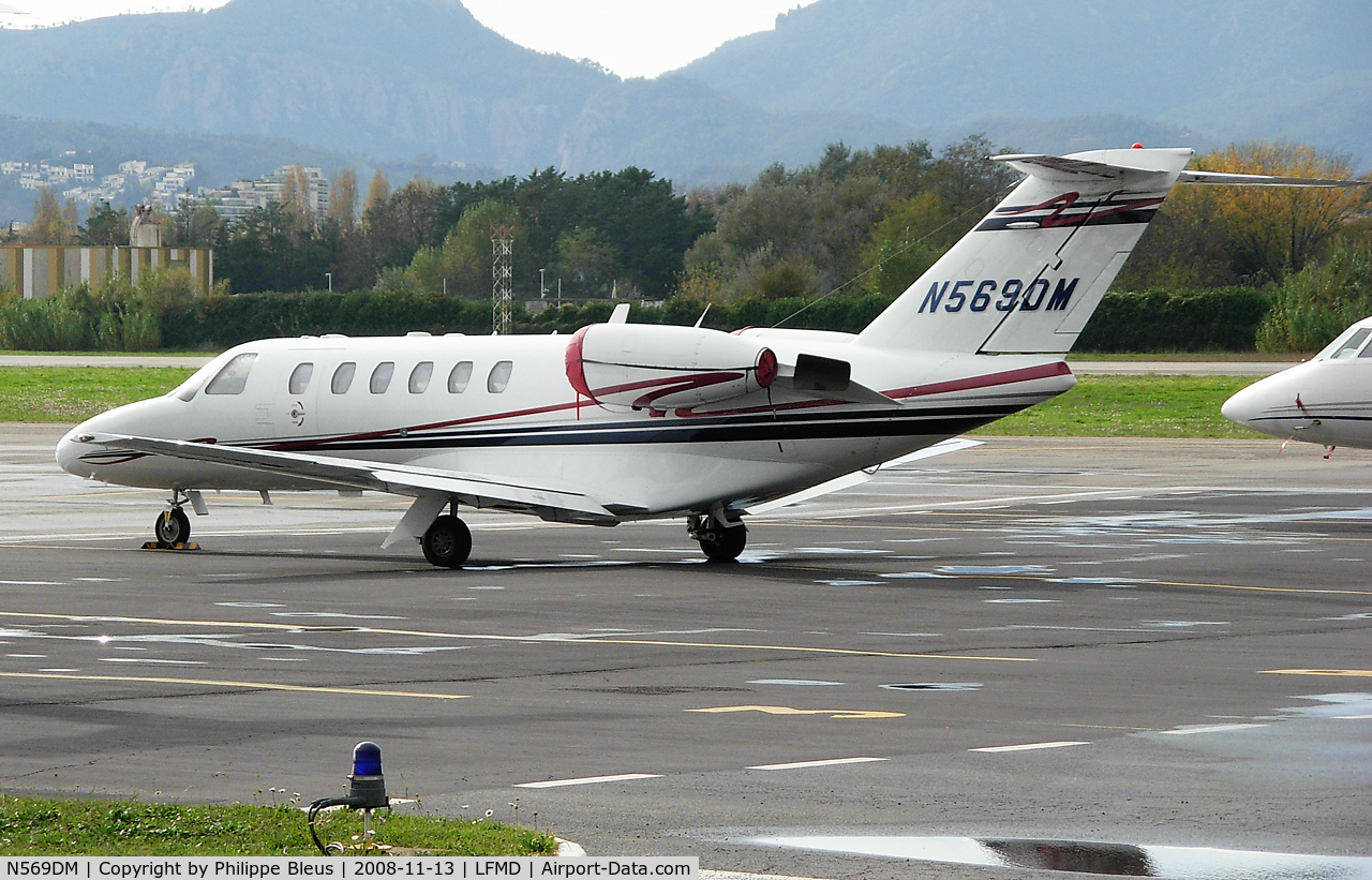 N569DM, 2002 Cessna 525A CitationJet CJ2 C/N 525A0088, Parked and protected at Cannes Mandelieu