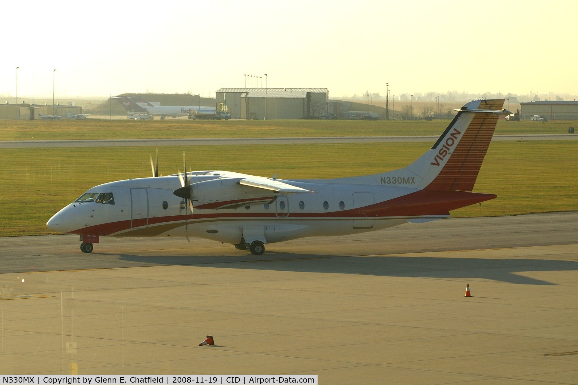 N330MX, 1996 Dornier 328-100 C/N 3067, Taxiing to Runway 31 for departure.