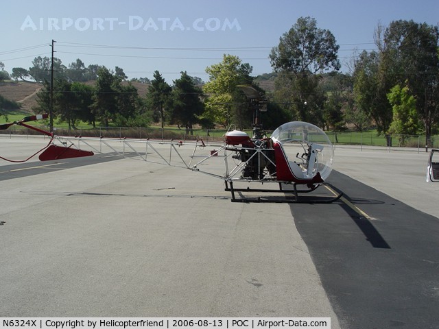 N6324X, 1966 Bell 47D-1 C/N T-610, Parked at transient parking at Brackett