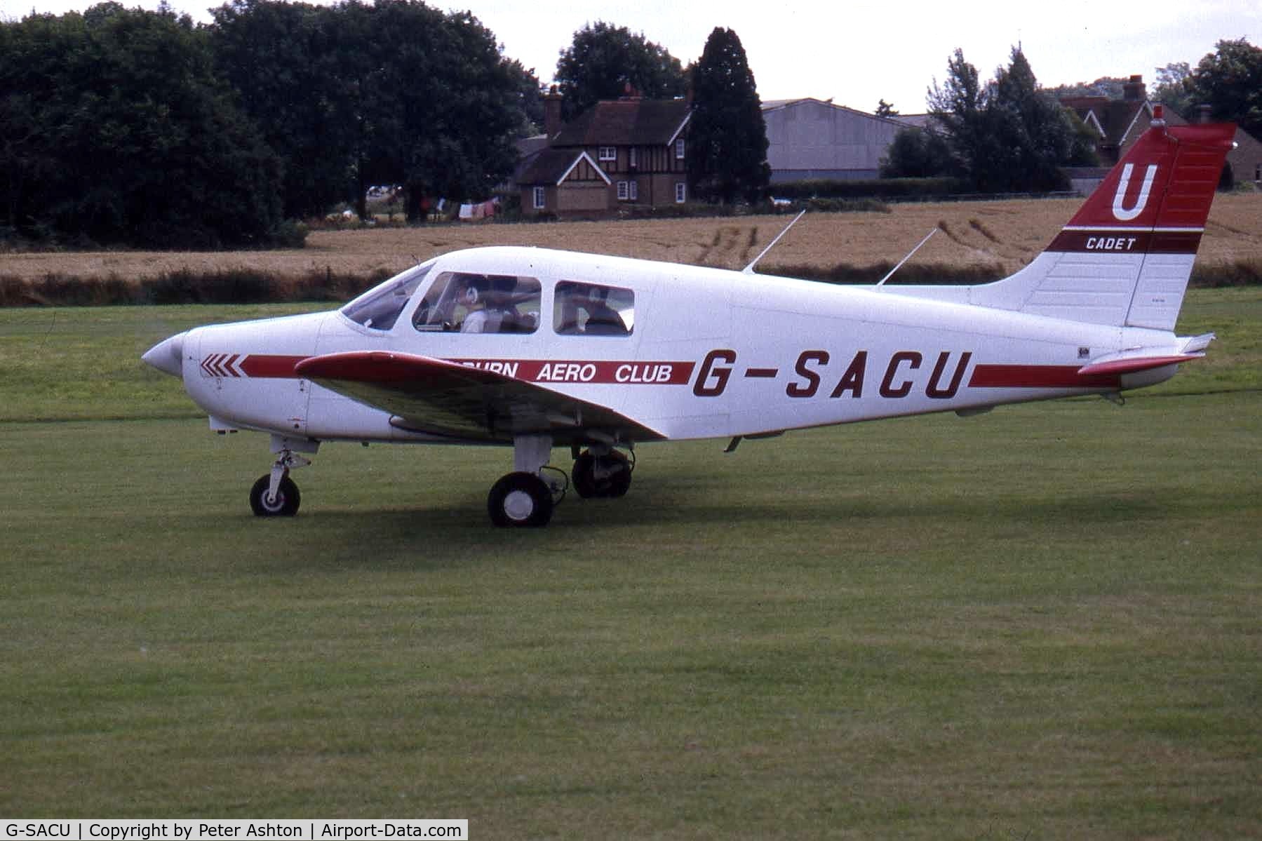G-SACU, 1988 Piper PA-28-161 Cadet C/N 2841049, Old Warden, Bedfordshire, England. August 1993