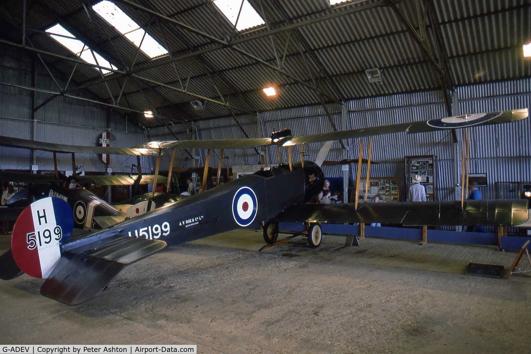 G-ADEV, 1918 Avro 504K C/N R3/LE/61400, Old Warden, Bedfordshire, England. August 1993