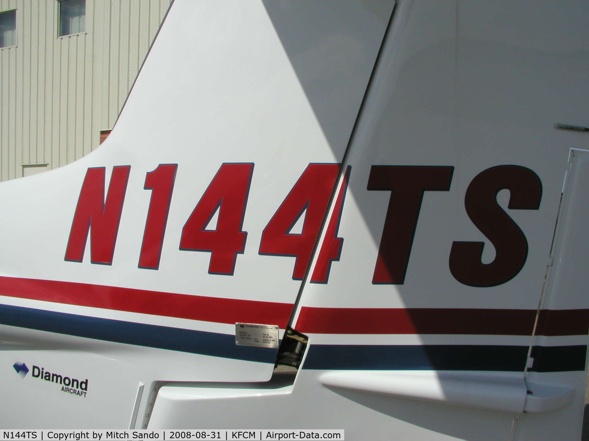 N144TS, 2006 Diamond DA-42 Twin Star C/N 42.AC005, Parked on the ramp at ASI Jet Center.