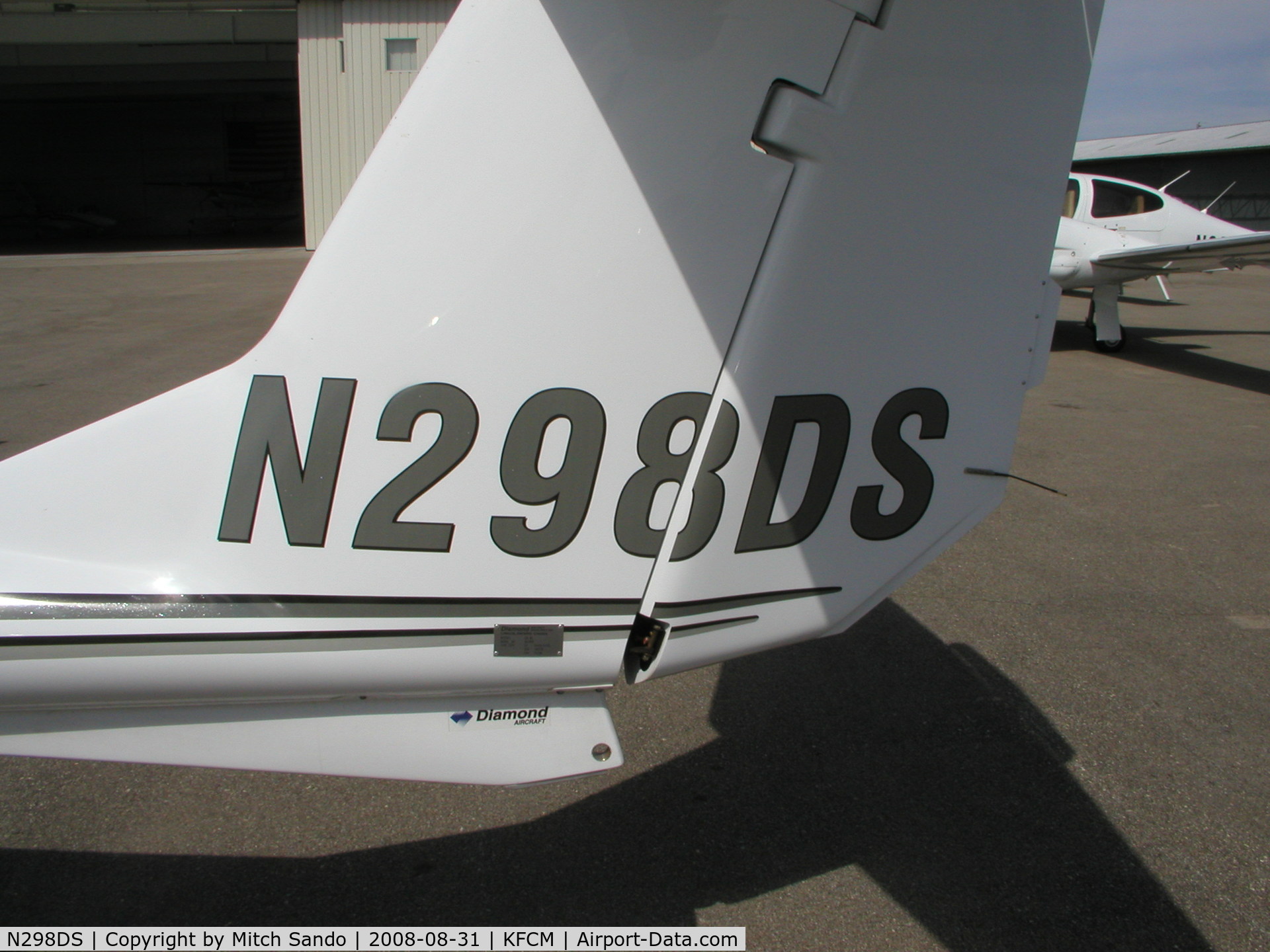 N298DS, 2008 Diamond DA-40 Diamond Star C/N 40.898, Parked on the ramp at ASI Jet Center.