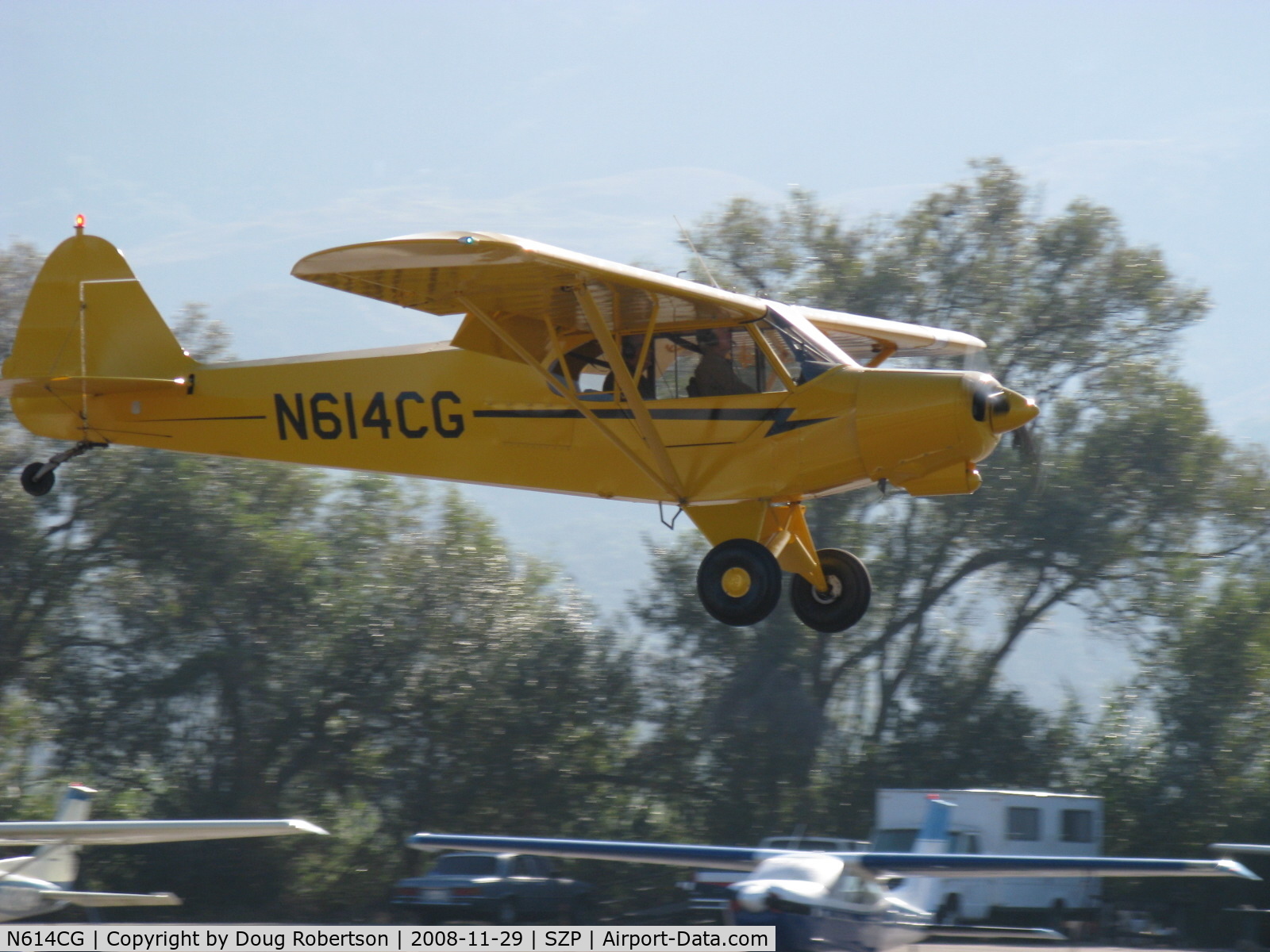 N614CG, 2001 Piper/cub Crafters PA-18-150 C/N 9926CC, 2001 Piper/Cub Crafters PA-18-150 SUPER CUB, Lycoming O&VO-360 180 Hp, landing Rwy 22