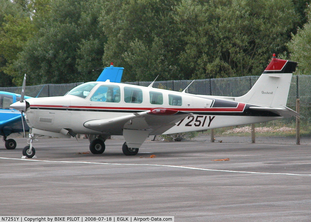 N7251Y, 1985 Beech A36 Bonanza 36 C/N E-2277, VISITING BEECH