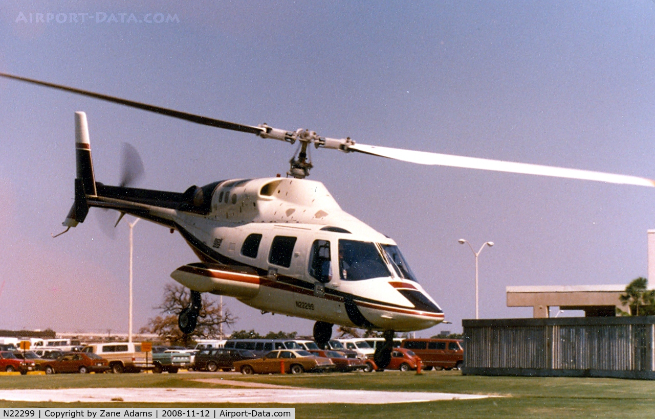 N22299, Bell 222 C/N 47059, Bell 222 at the Grand Prairie, Texas plant helipad