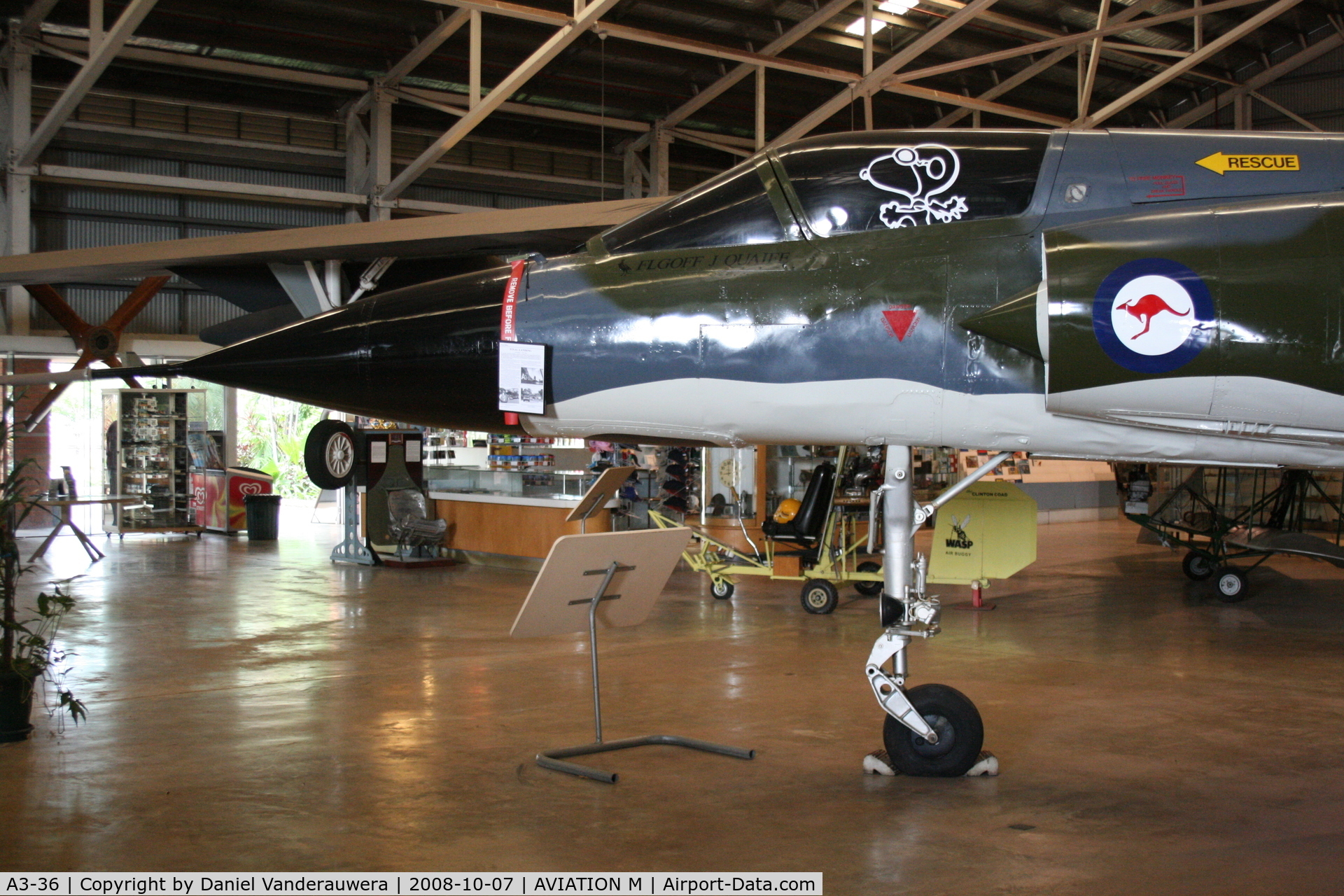A3-36, 1965 Dassault Mirage IIIO(F) C/N 36, Displayed in Austalian Aviation Heritage Centre - Winnellie NT