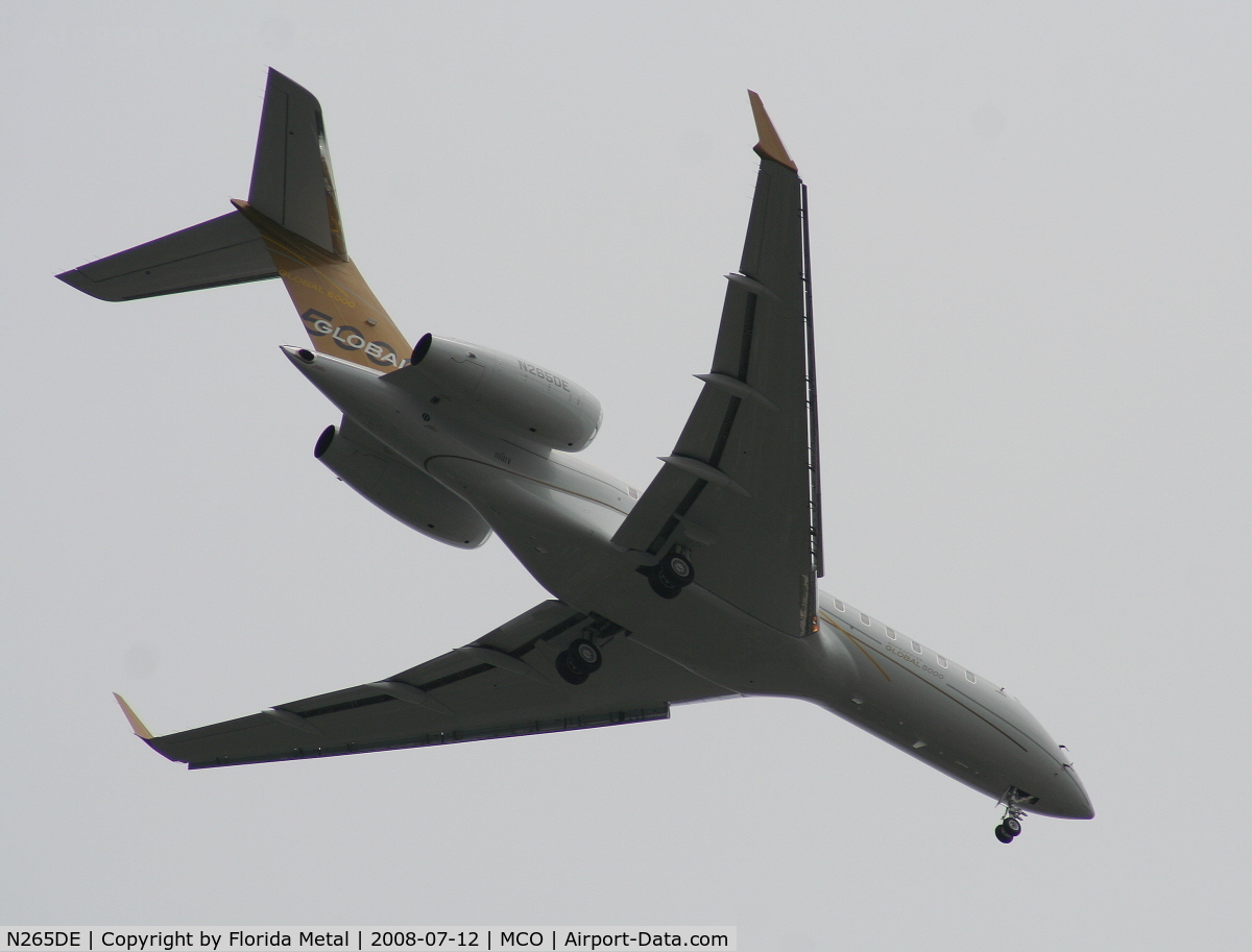 N265DE, 2007 Bombardier BD-700-1A10 Global 5000 C/N 9265, Bombardier Global 5000