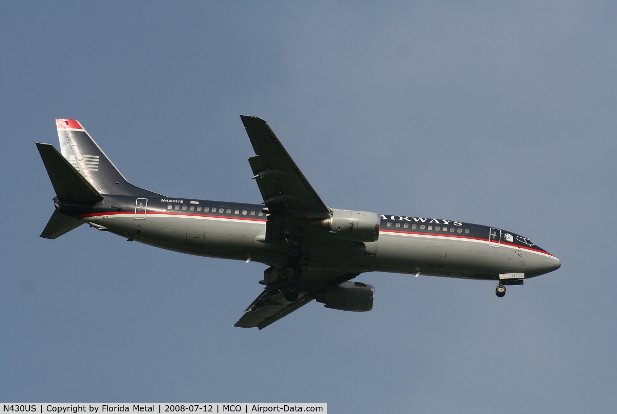 N430US, 1989 Boeing 737-4B7 C/N 24552, US Airways 737-400