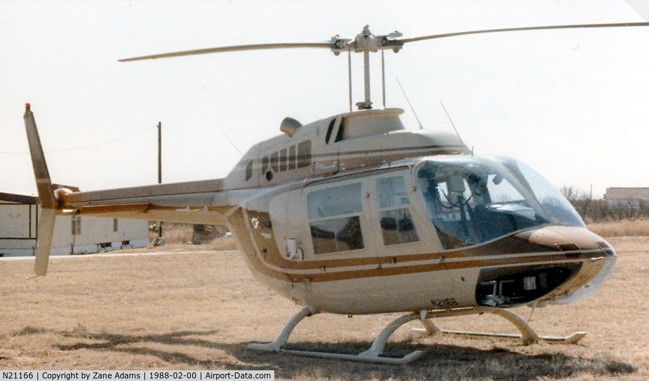 N21166, 1981 Bell 206B JetRanger III C/N 3447, Bell 206B at Gail, TX ( Texas Department of Public Safety? )