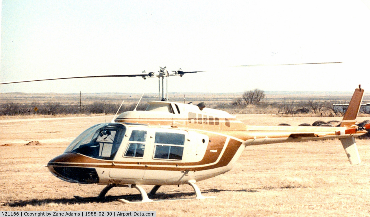 N21166, 1981 Bell 206B JetRanger III C/N 3447, Bell 206B at Gail, TX ( Texas Department of Public Safety? )
