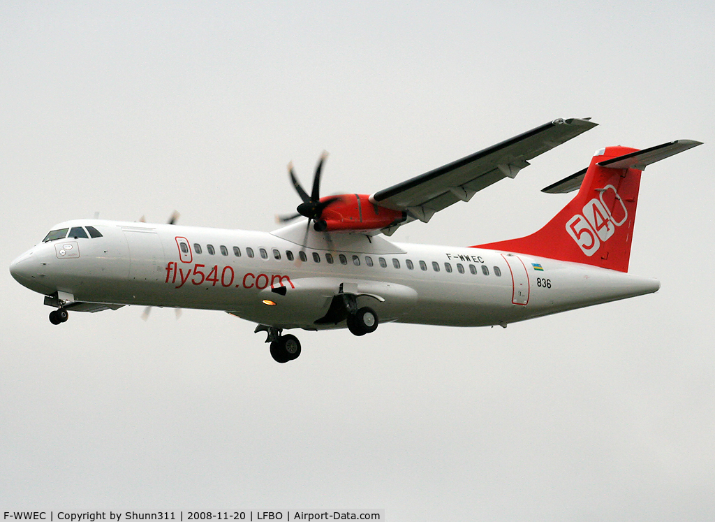 F-WWEC, 2009 ATR 72-212A C/N 836, C/n 836 - First ATR72 for Fly540 Kenya