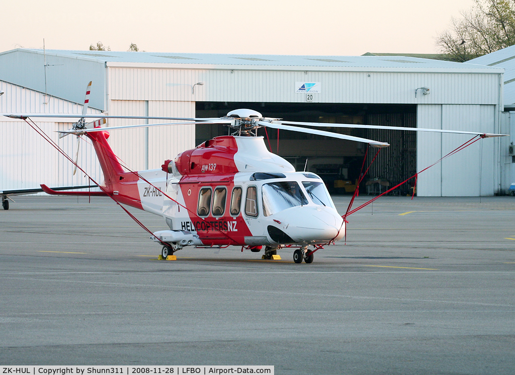 ZK-HUL, 2008 AgustaWestland AW-139 C/N 31146, Parked at the General Aviation area for a night stop...