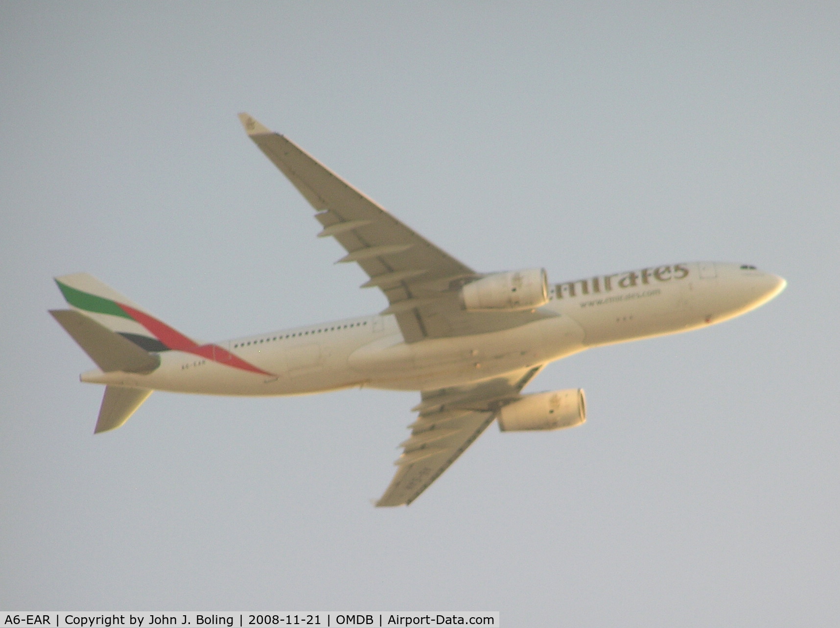 A6-EAR, 2003 Airbus A330-243 C/N 536, Emirates A330 departing Dubai - OMDB