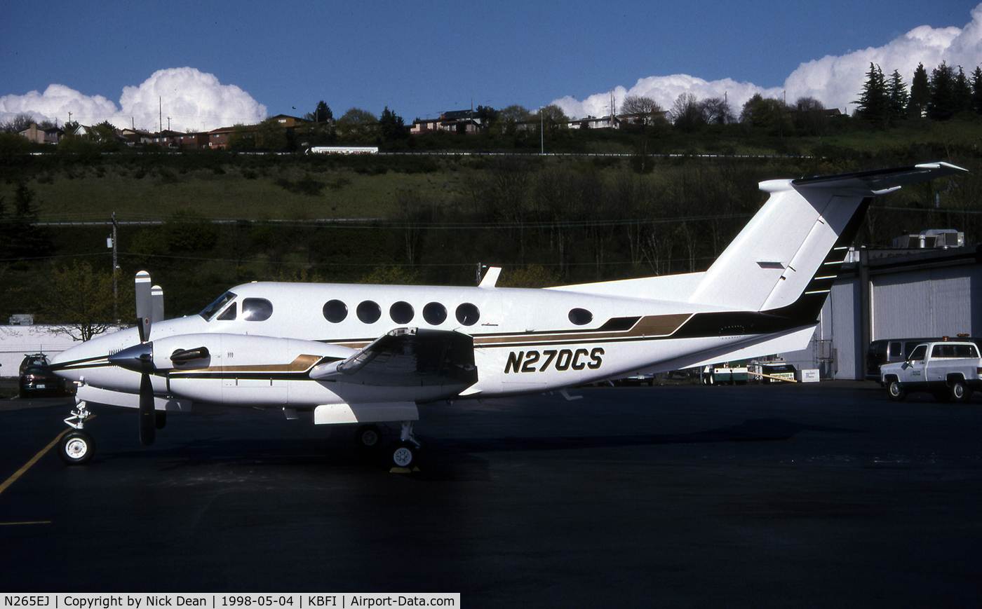 N265EJ, 1981 Beech B200 King Air C/N BB-911, KBFI (Seen as N270CS prior to being re-registered N265EJ)