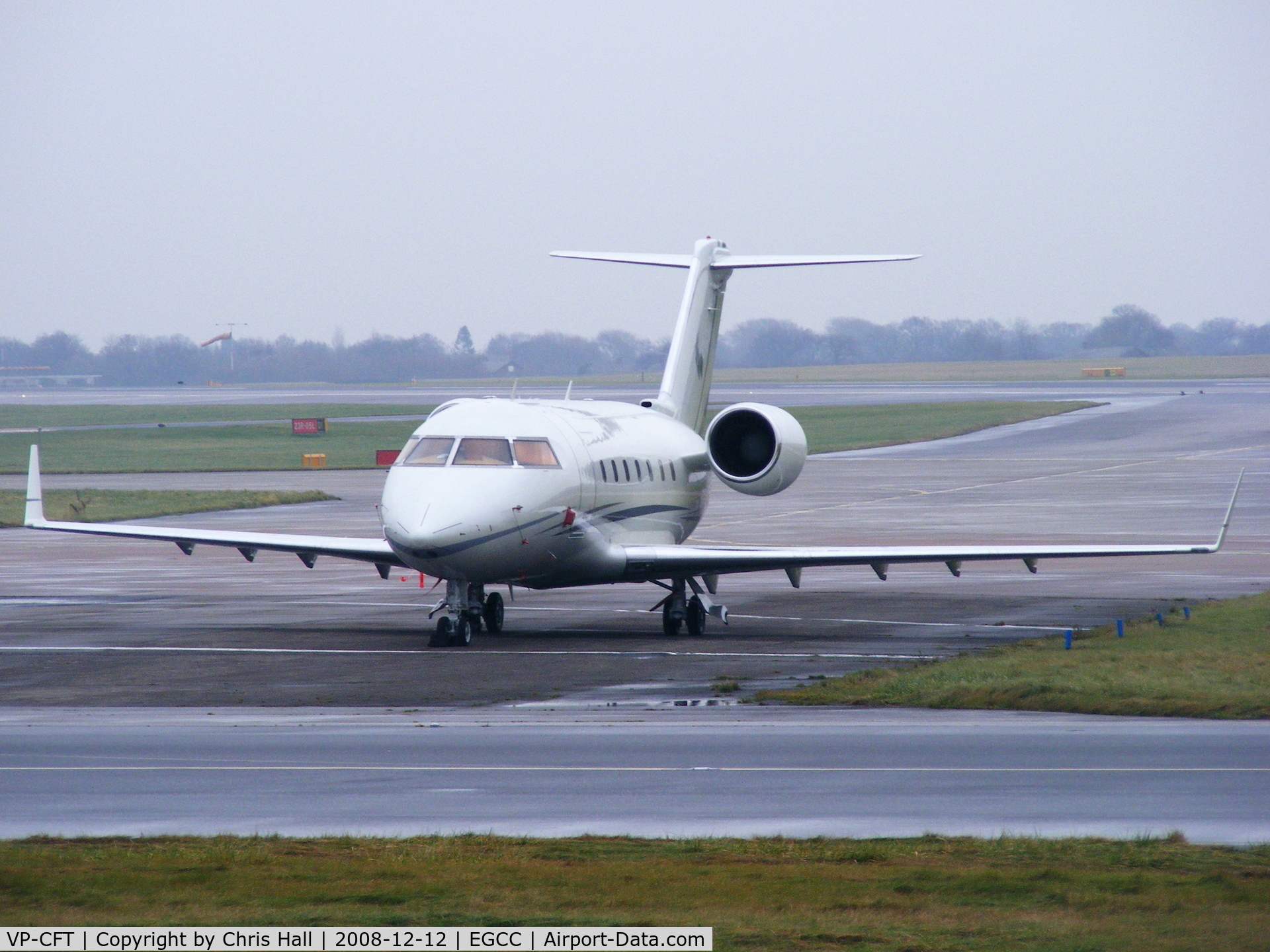 VP-CFT, 1990 Canadair Challenger 601-3A (CL-600-2B16) C/N 5067, on the Ocean Sky ramp at Manchester