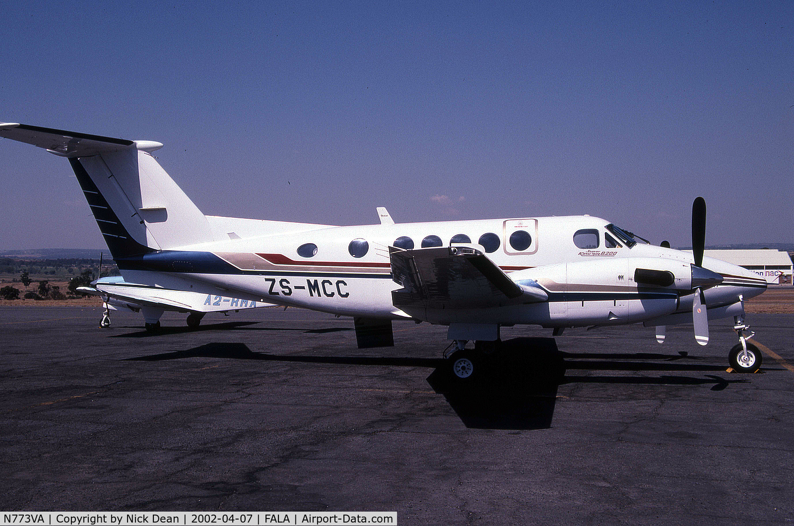 N773VA, 1984 Beech B200 King Air C/N BB-1195, FALA (1984 B200 seen on my 1st trip to South Africa registered ZS-MCC now back in the US as N773VA currently ZS-MCC is being carried by a Bell 407)