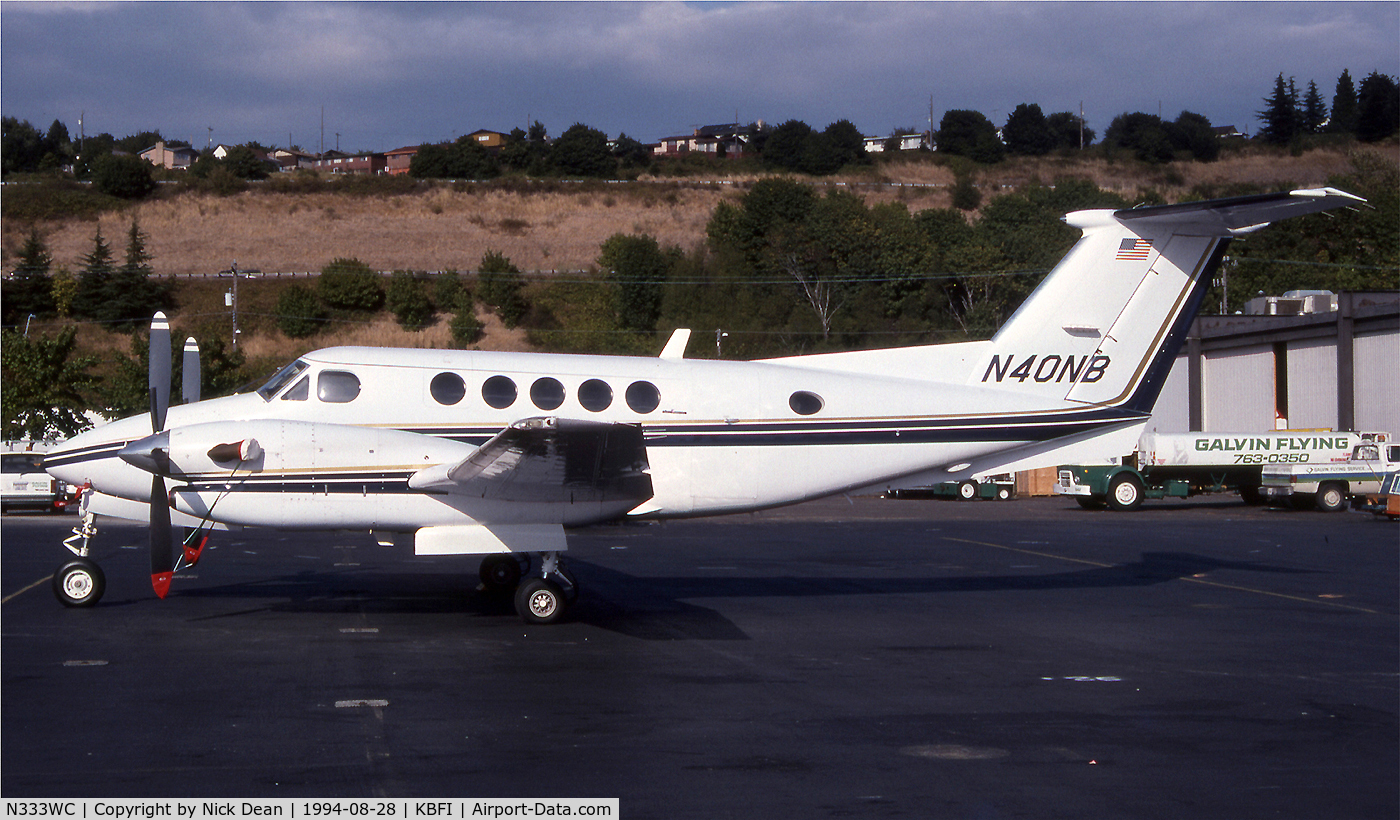 N333WC, 1985 Beech 300 Super King Air C/N FA-55, KBFI (Seen here as N40NB currently registered N333WC)