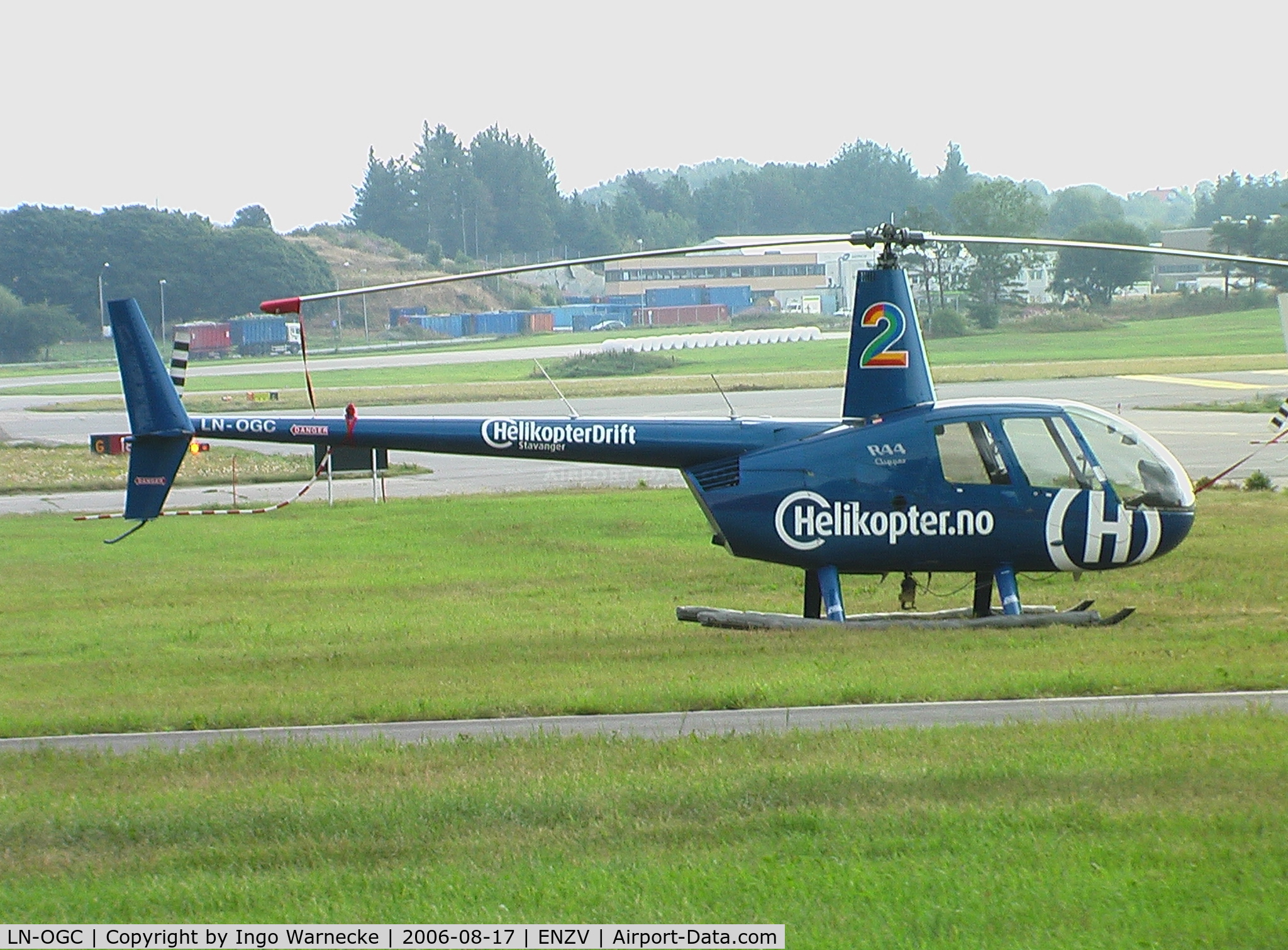 LN-OGC, Robinson R44 C/N 0819, Robinson R44 at Stavanger Sola airport