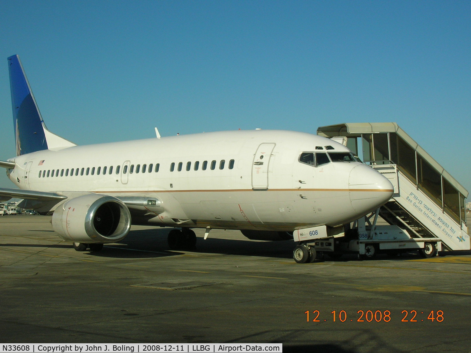 N33608, 1994 Boeing 737-524 C/N 27321, Delivered to Tel Aviv. Will get a C check and new paint then go to a Russian airline. Camera date/time not updated during trip.